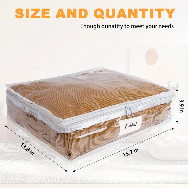 70% OFF📦Large Heavy-Duty Clear Zippered Storage Bags Plastic Sweater Storage Bags with Zipper