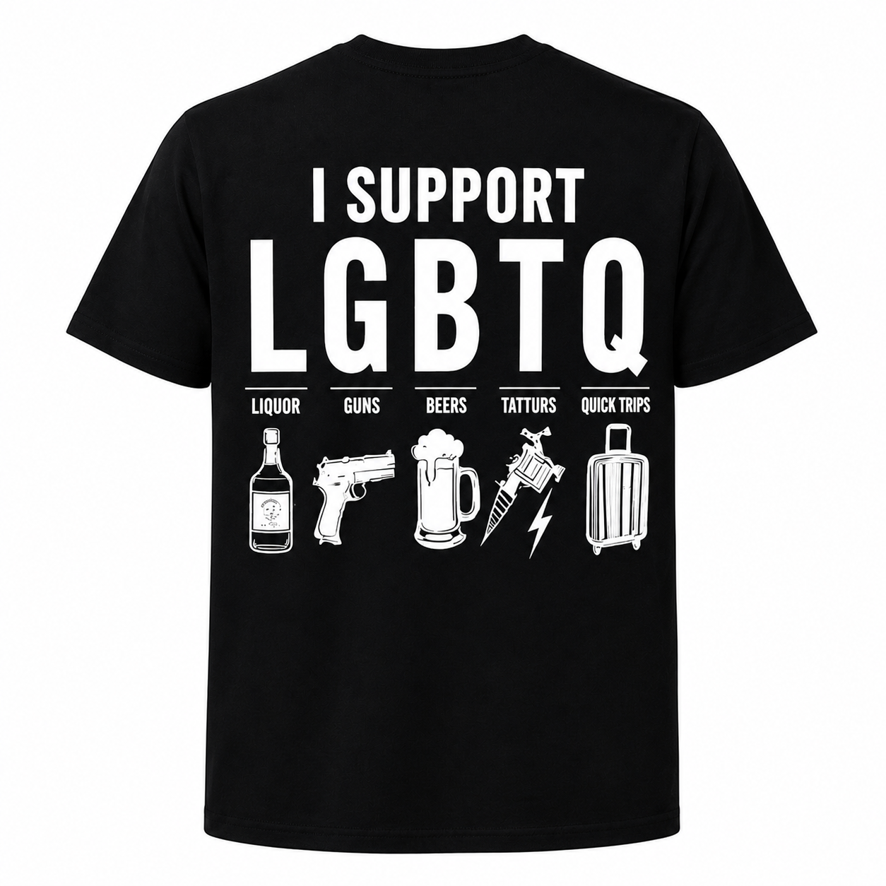I SUPPORT LGBTQ Funny Graphic T-Shirt – 100% Cotton Crew Neck Casual Tee
