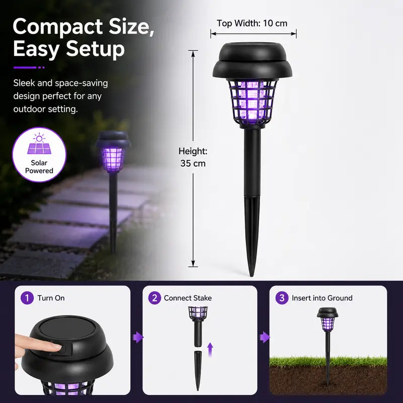 Outdoor Solar LED Mosquito Killer carden Lamp-Best Stinger for Mosquitoes/Moths/Flies