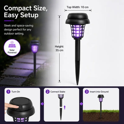 Outdoor Solar LED Mosquito Killer carden Lamp-Best Stinger for Mosquitoes/Moths/Flies