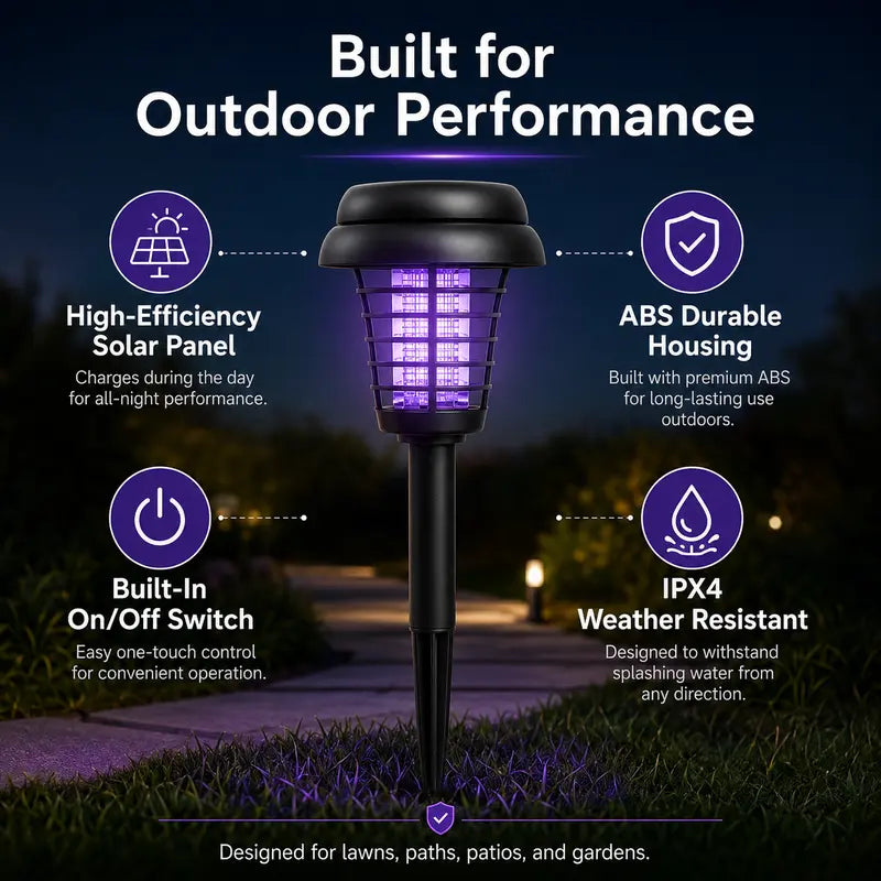 Outdoor Solar LED Mosquito Killer carden Lamp-Best Stinger for Mosquitoes/Moths/Flies