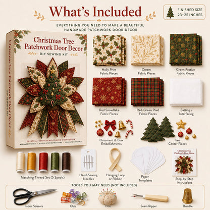 Oversized Christmas Quilted Door Hanger Sewing Kit | 7 Festive Designs | Beginner-Friendly DIY