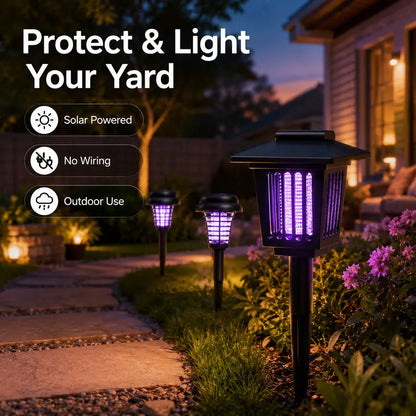 Outdoor Solar LED Mosquito Killer carden Lamp-Best Stinger for Mosquitoes/Moths/Flies