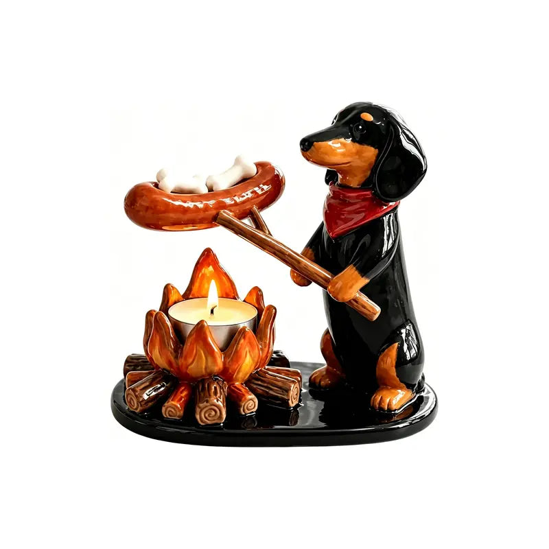 Animal bonfire resin tea wax stand - Cartoon-shaped barbecue small animal design - Atmosphere-scented scented candle base