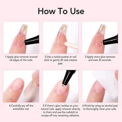 Newly Upgraded 10g Quick-Drying Semi-Solid Nail Glue with 10ml Remover