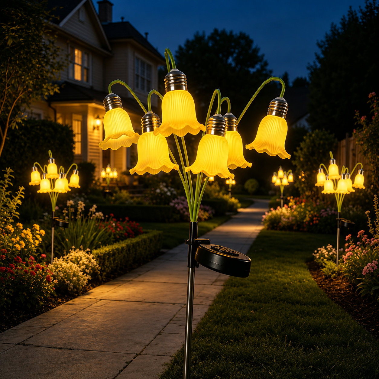 Solar Tulip Flower Garden Lights – Waterproof Outdoor Stake Lamp IP44