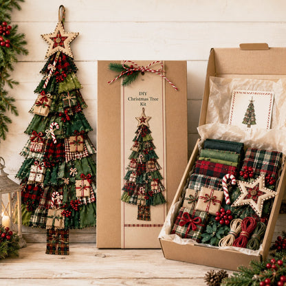 DIY Oversized Patchwork Christmas Tree Door Hanging Kit – Beginner-Friendly, All Tools & Guide Included