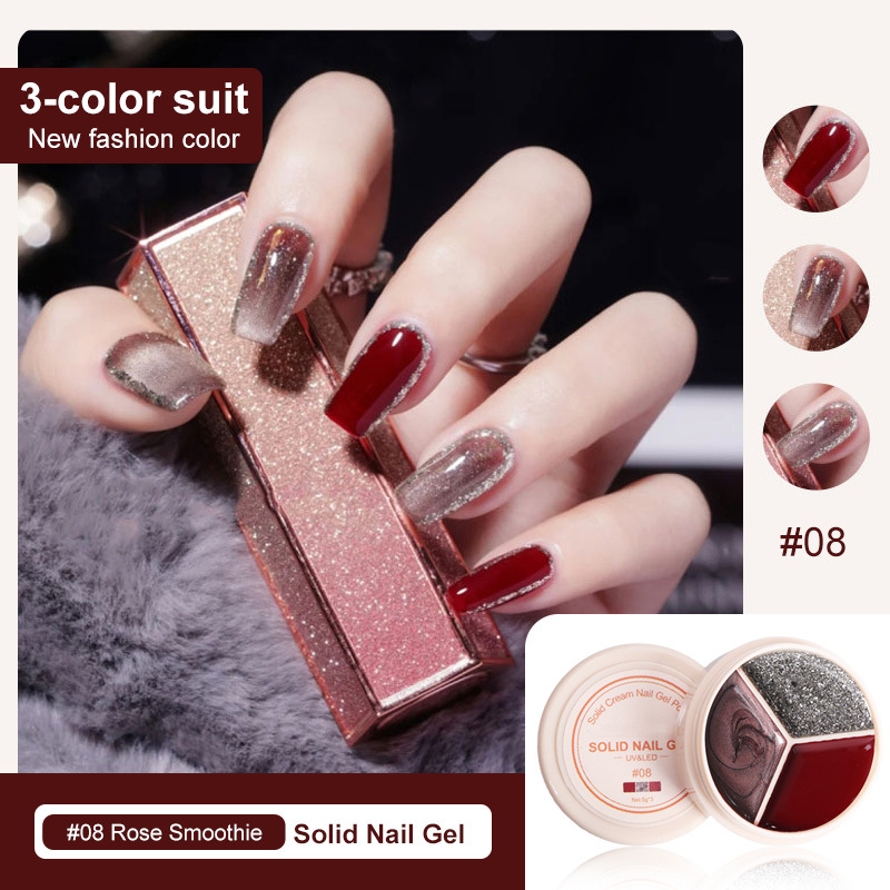 ✨Last Day-50% OFF🎨3 Colors Gel Nail Polish No Wipe for Diy Cute Nails at Home Salon