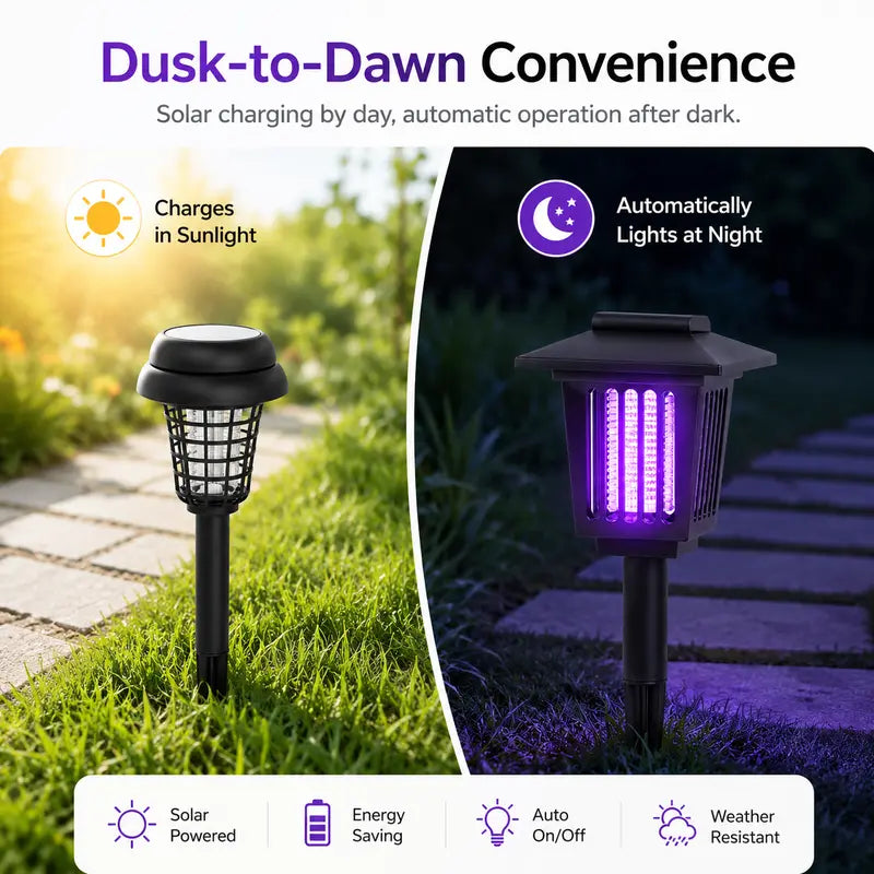 Outdoor Solar LED Mosquito Killer carden Lamp-Best Stinger for Mosquitoes/Moths/Flies
