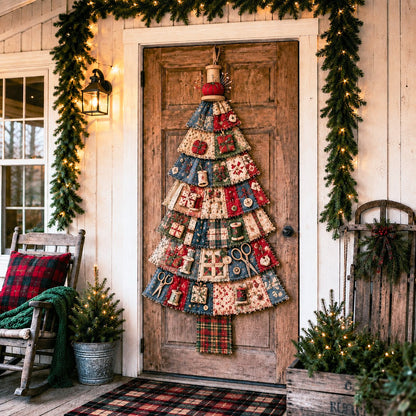 DIY Oversized Patchwork Christmas Tree Door Hanging Kit – Beginner-Friendly, All Tools & Guide Included