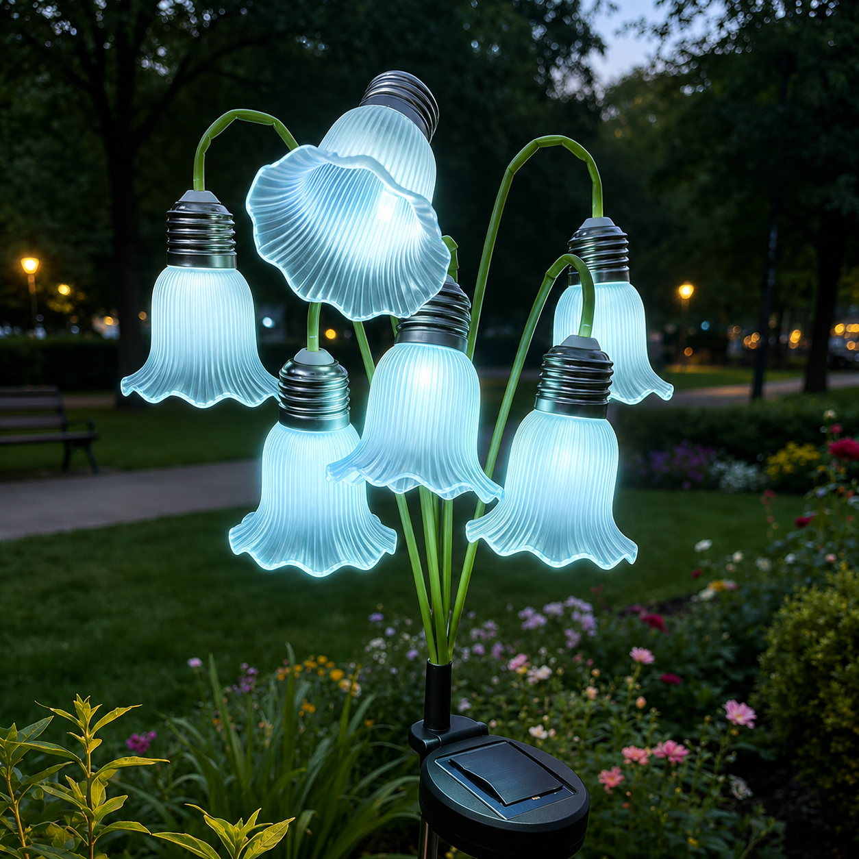 Solar Tulip Flower Garden Lights – Waterproof Outdoor Stake Lamp IP44