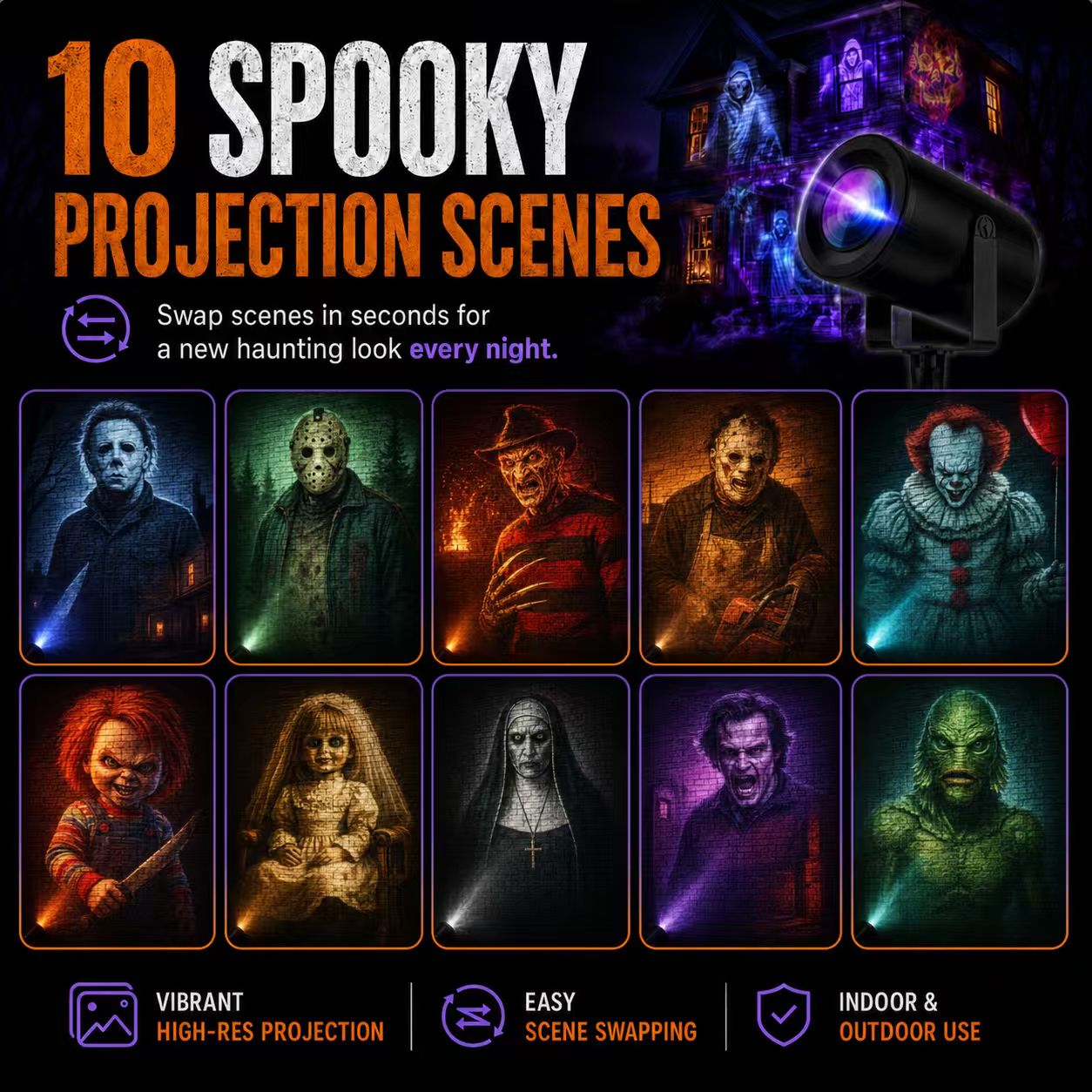 10 SPOOKY PROJECTION SCENES