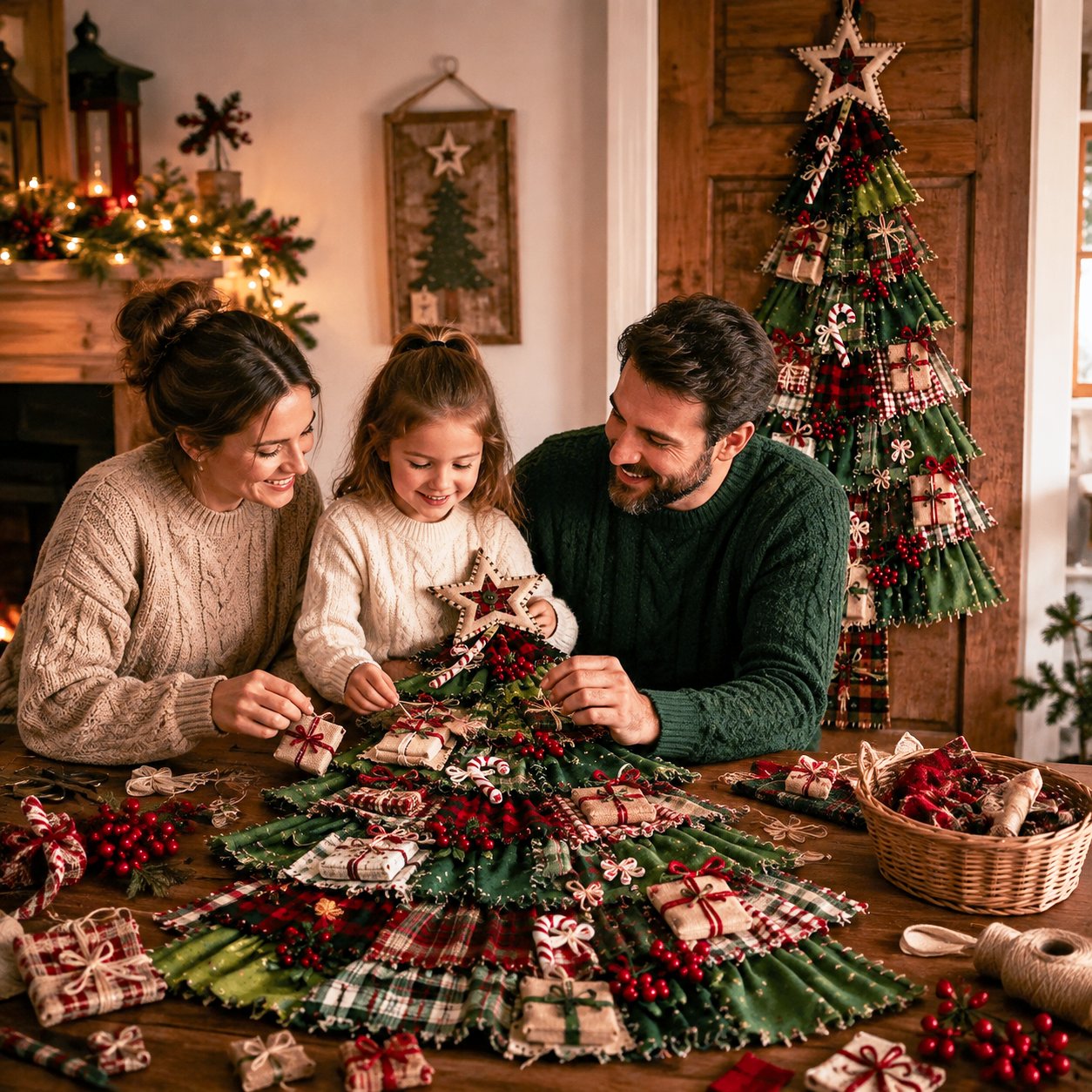 DIY Oversized Patchwork Christmas Tree Door Hanging Kit – Beginner-Friendly, All Tools & Guide Included