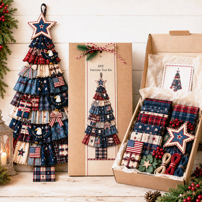DIY Oversized Patchwork Christmas Tree Door Hanging Kit – Beginner-Friendly, All Tools & Guide Included