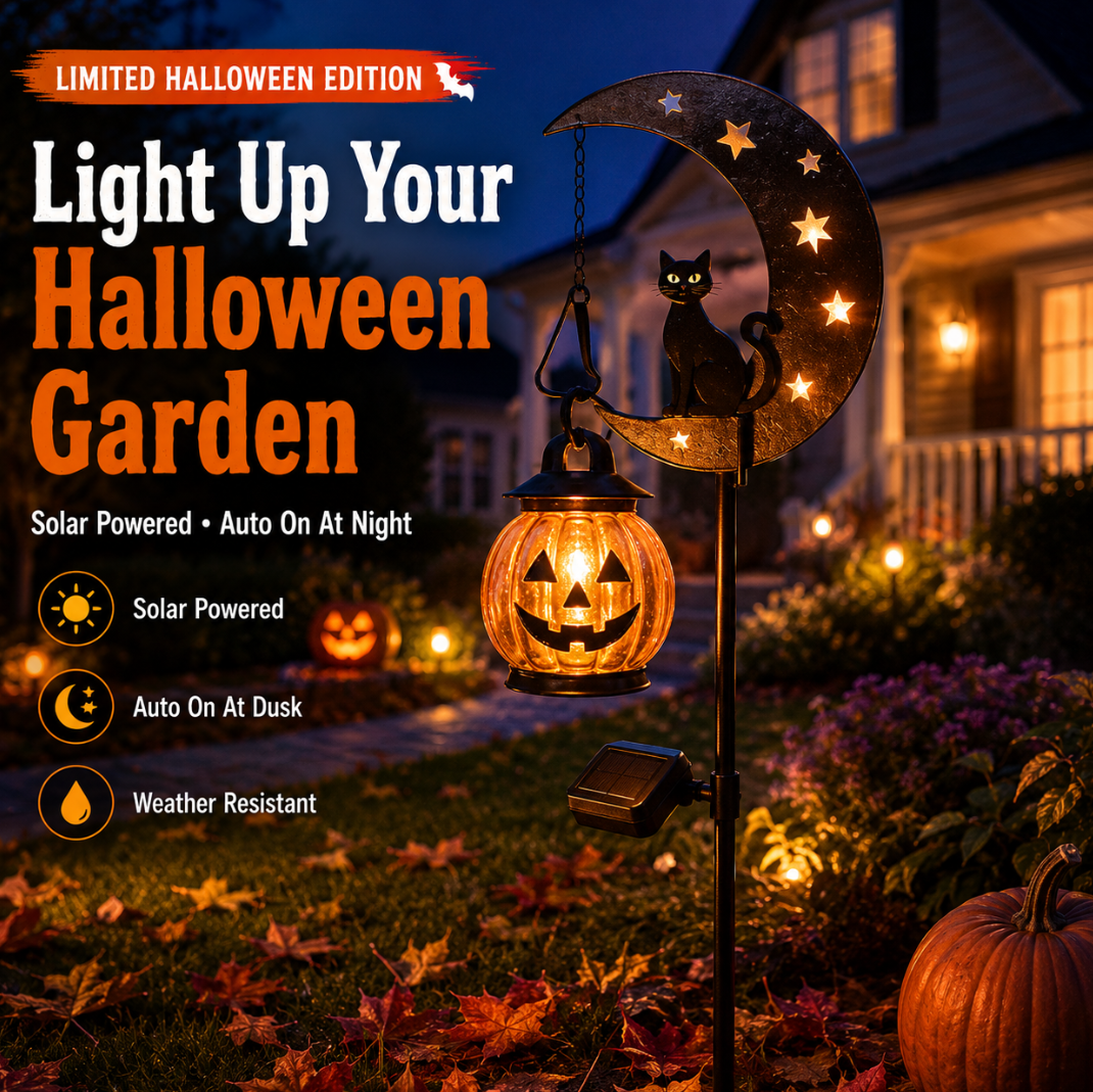 Solar Black Cat Garden Stake Light | IP65 Waterproof Halloween Outdoor Decor