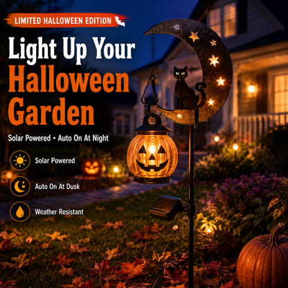 Solar Black Cat Garden Stake Light | IP65 Waterproof Halloween Outdoor Decor