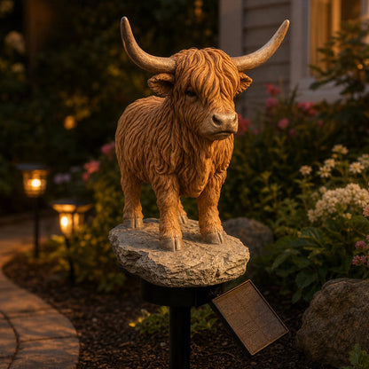 💡🐮Limited-time 49% off  Highland Cattle Solar Garden Ornament Light