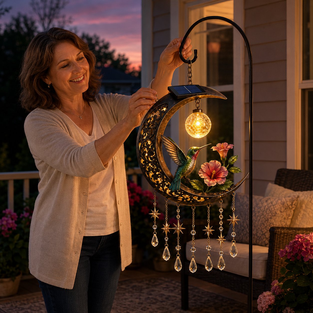 Enchanted Moon Solar Garden Lights – Solar Powered Hanging Decor