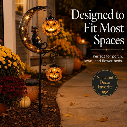 Solar Black Cat Garden Stake Light | IP65 Waterproof Halloween Outdoor Decor