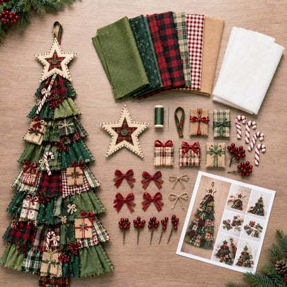 DIY Oversized Patchwork Christmas Tree Door Hanging Kit – Beginner-Friendly, All Tools & Guide Included