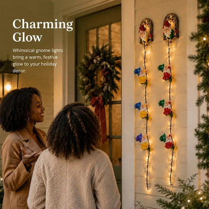 Christmas Gnome String Lights – Climbing Gnome Wall Hanging LED Decor