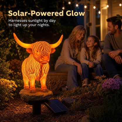 💡🐮Limited-time 49% off  Highland Cattle Solar Garden Ornament Light