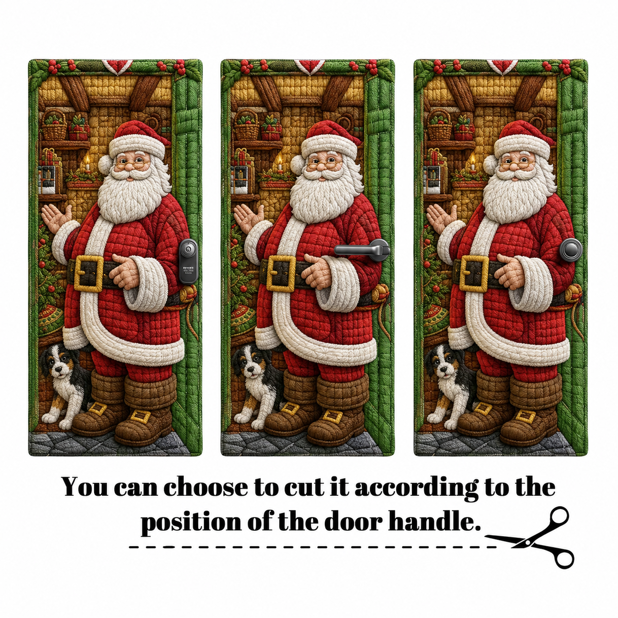 3D Christmas Front Door Cover Decoration – 18 Festive Designs | Santa, Snowman & More