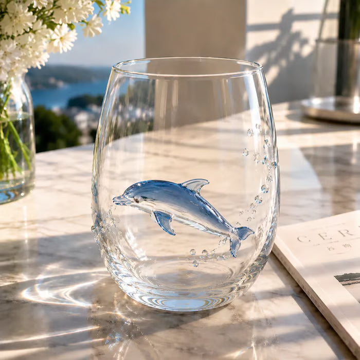 Artisanal 3D Ocean Creature Glass | Blue Ringed Octopus & Sea Life Glassware