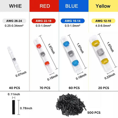 Heat Shrink Butt Crimp Terminal Kit, Car Accessories, Car Stuff, Waterproof Solder Seal Electrical Connector for Summer