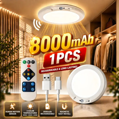 Never Walk Into a Dark Room Again Powerful 8000mAh Motion Sensor Ceiling Light