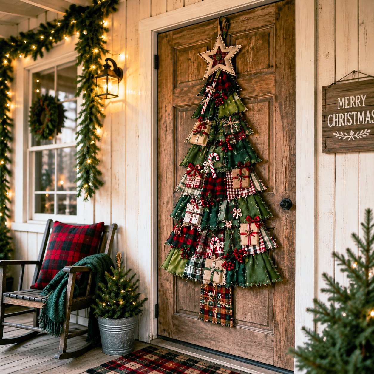 DIY Oversized Patchwork Christmas Tree Door Hanging Kit – Beginner-Friendly, All Tools & Guide Included
