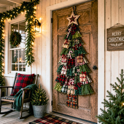 DIY Oversized Patchwork Christmas Tree Door Hanging Kit – Beginner-Friendly, All Tools & Guide Included