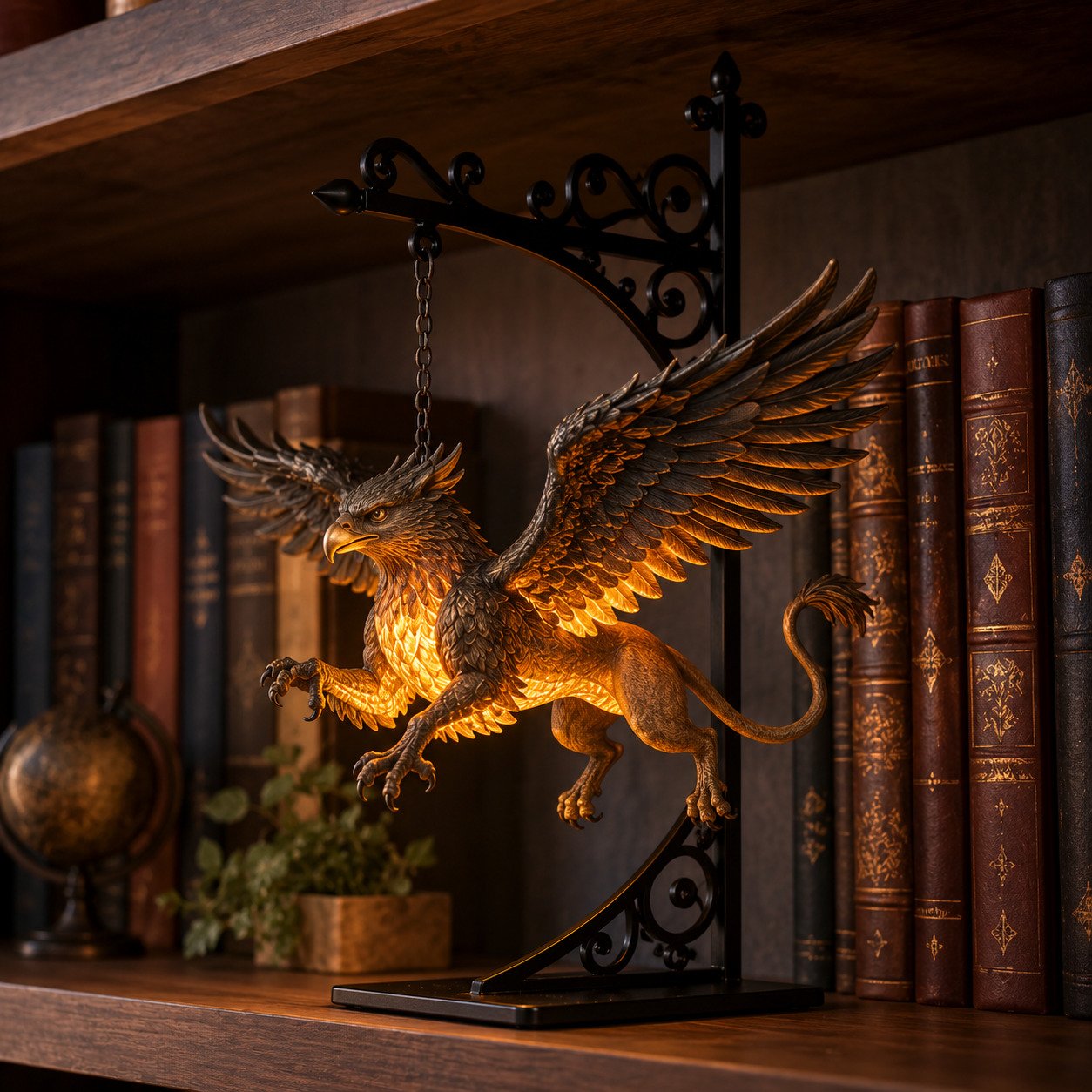 🔥Last Day 49% OFF -🏰Glowing Dragon Hanging Bookshelf Light