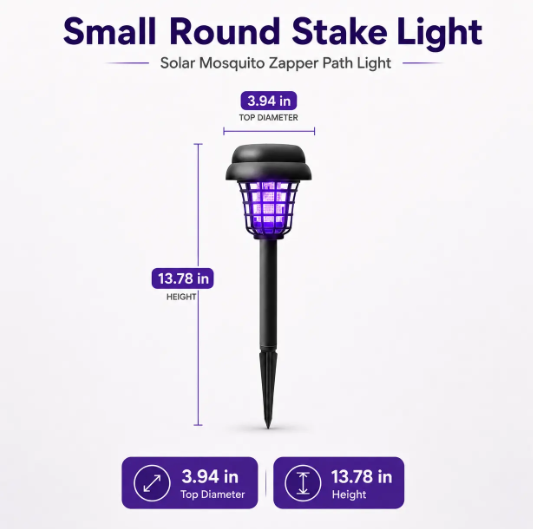 Outdoor Solar LED Mosquito Killer carden Lamp-Best Stinger for Mosquitoes/Moths/Flies