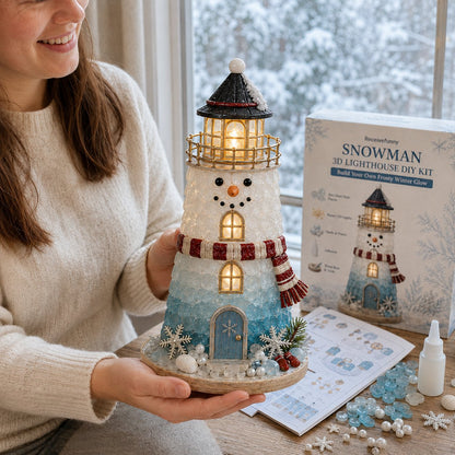 DIY Lighted Christmas Lighthouse Kit | Sea Glass-Style Pieces, LED Lights & 5 Festive Styles