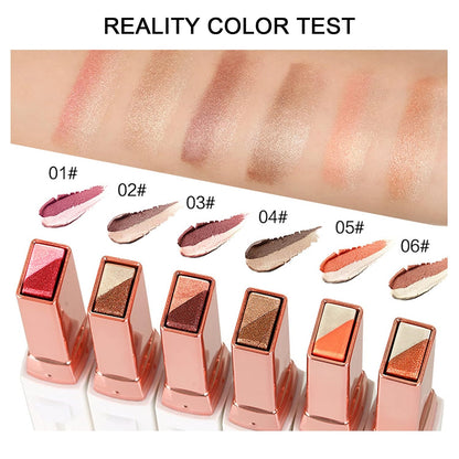 Two-Tone Shimmer Gradient Shadow, Duo Chrome Metallic Eyeshadow Stick Waterproof Glitter Eye Shadow Pen