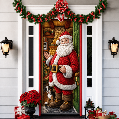 3D Christmas Front Door Cover Decoration – 18 Festive Designs | Santa, Snowman & More