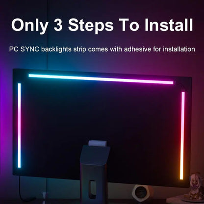 🎮 RGB-IC Monitor Backlight – Immersive Gaming LED Strip with Music Sync