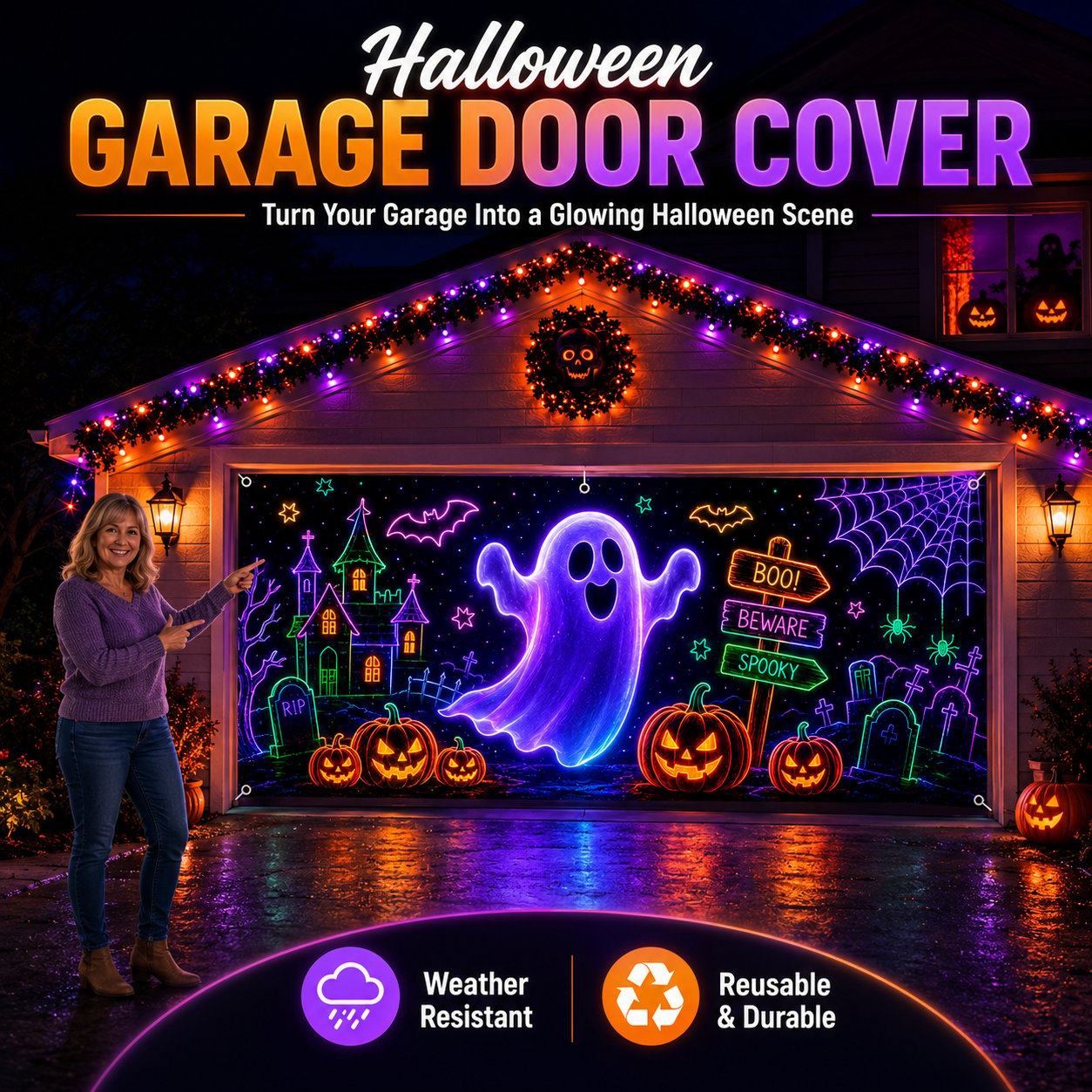 Halloween Garage Door Cover