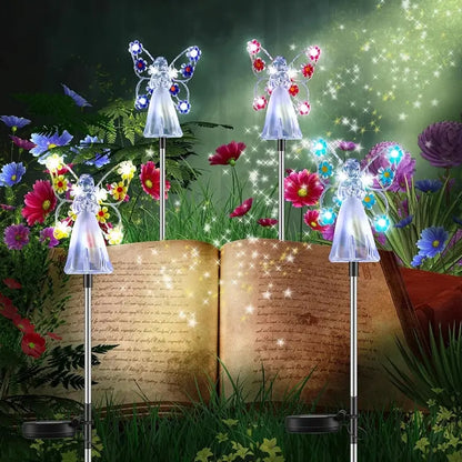 Heavenly Solar Angel Lights | Soft Glow to Honor Memories & Beautify Your Garden | 7-LED Lamp for Cemetery Decoration