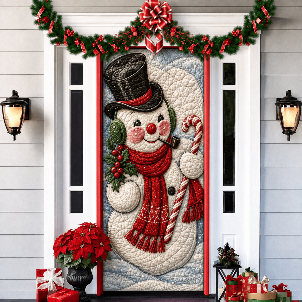 3D Christmas Front Door Cover Decoration – 18 Festive Designs | Santa, Snowman & More