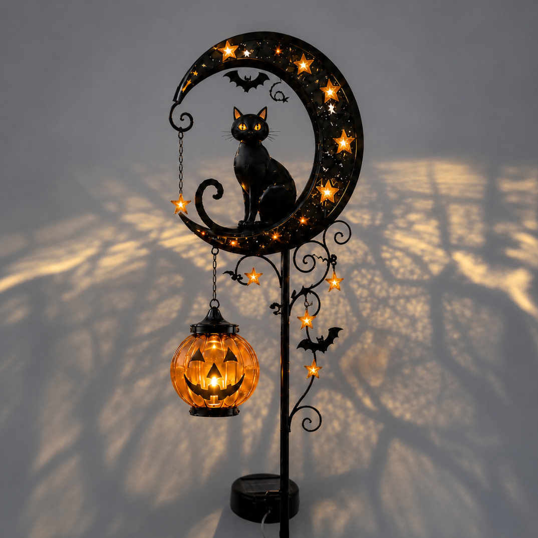 Solar Black Cat Garden Stake Light | IP65 Waterproof Halloween Outdoor Decor