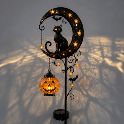 Solar Black Cat Garden Stake Light | IP65 Waterproof Halloween Outdoor Decor