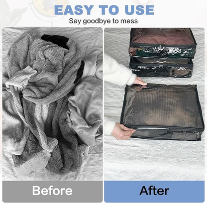 70% OFF📦Large Heavy-Duty Clear Zippered Storage Bags Plastic Sweater Storage Bags with Zipper