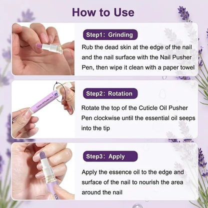 3-in-1 Cuticle Care Pen – Cuticle Oil, Ceramic Cuticle Pusher & Nail Care Tool for Dry Cuticles & Hangnails