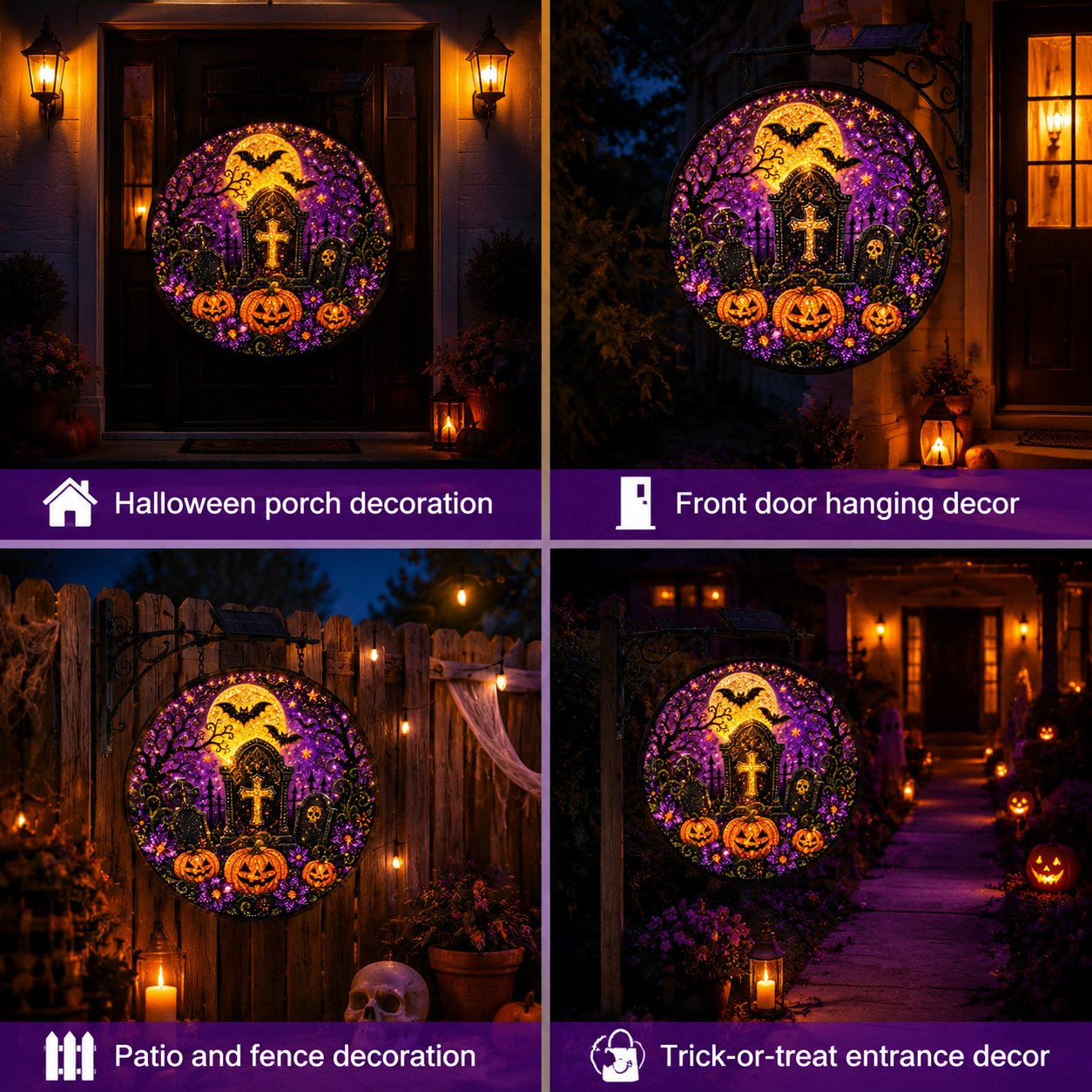 🎃 Solar Halloween LED Hanging Sign Light 👻