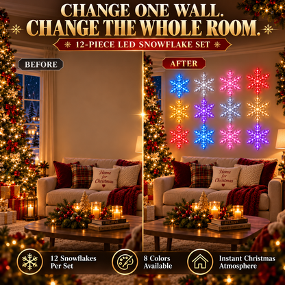 🎄 Christmas Sale 50% OFF ❄️ LED Snowflake Wall Light Set – Festive Christmas Winter Deco