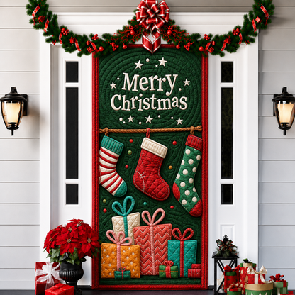 3D Christmas Front Door Cover Decoration – 18 Festive Designs | Santa, Snowman & More