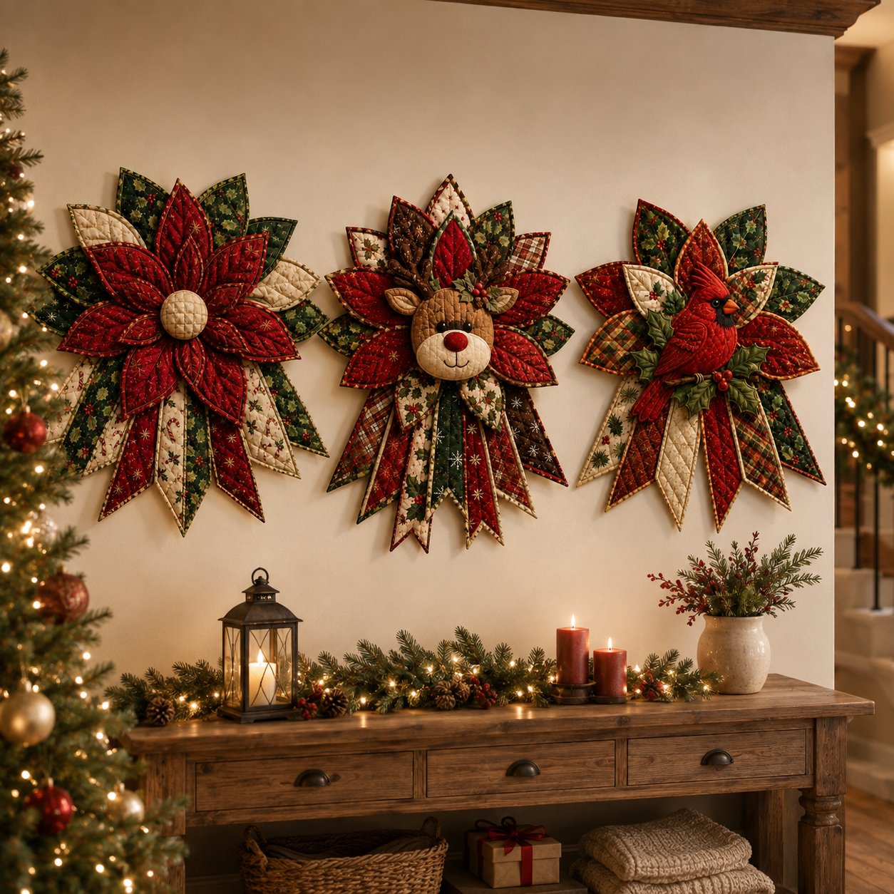 Oversized Christmas Quilted Door Hanger Sewing Kit | 7 Festive Designs | Beginner-Friendly DIY