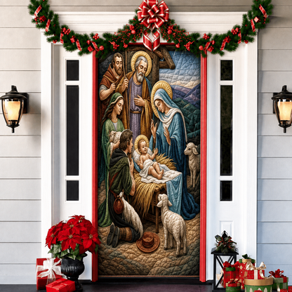 3D Christmas Front Door Cover Decoration – 18 Festive Designs | Santa, Snowman & More